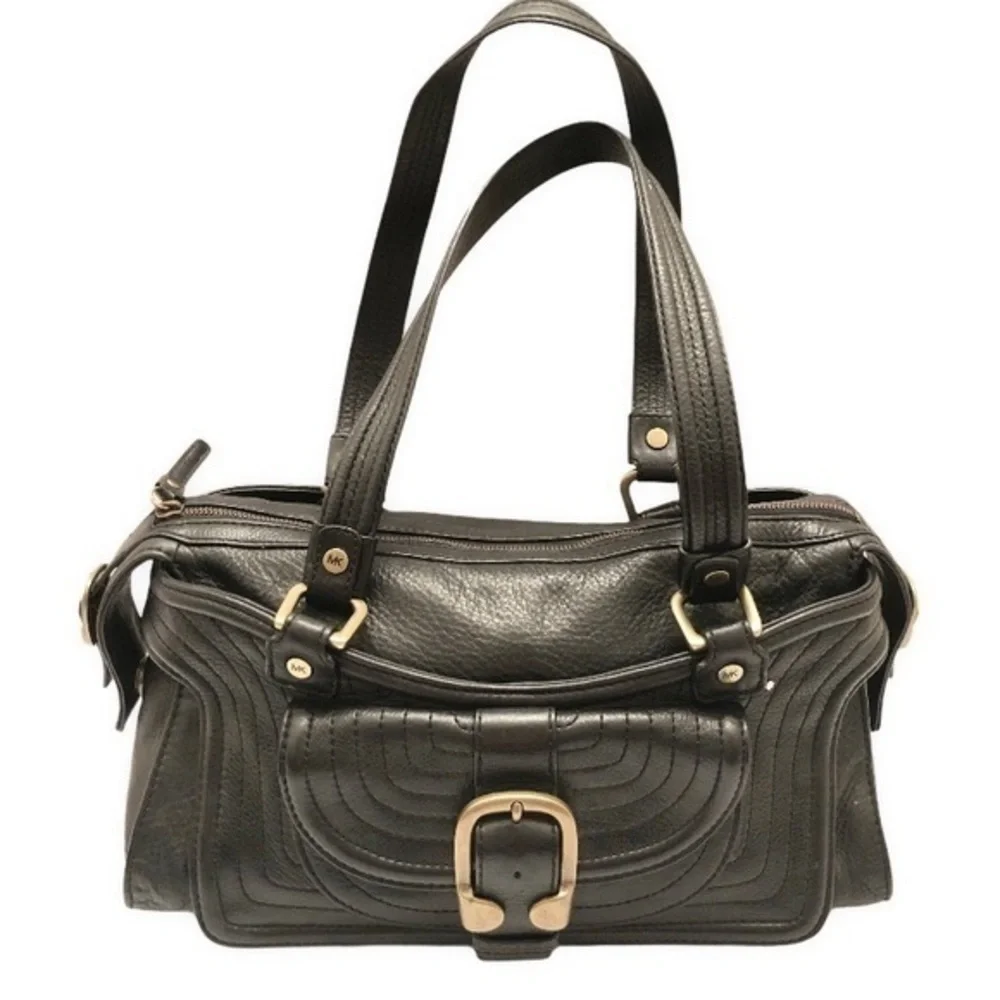 Michael kors vintage black leather satchel bag